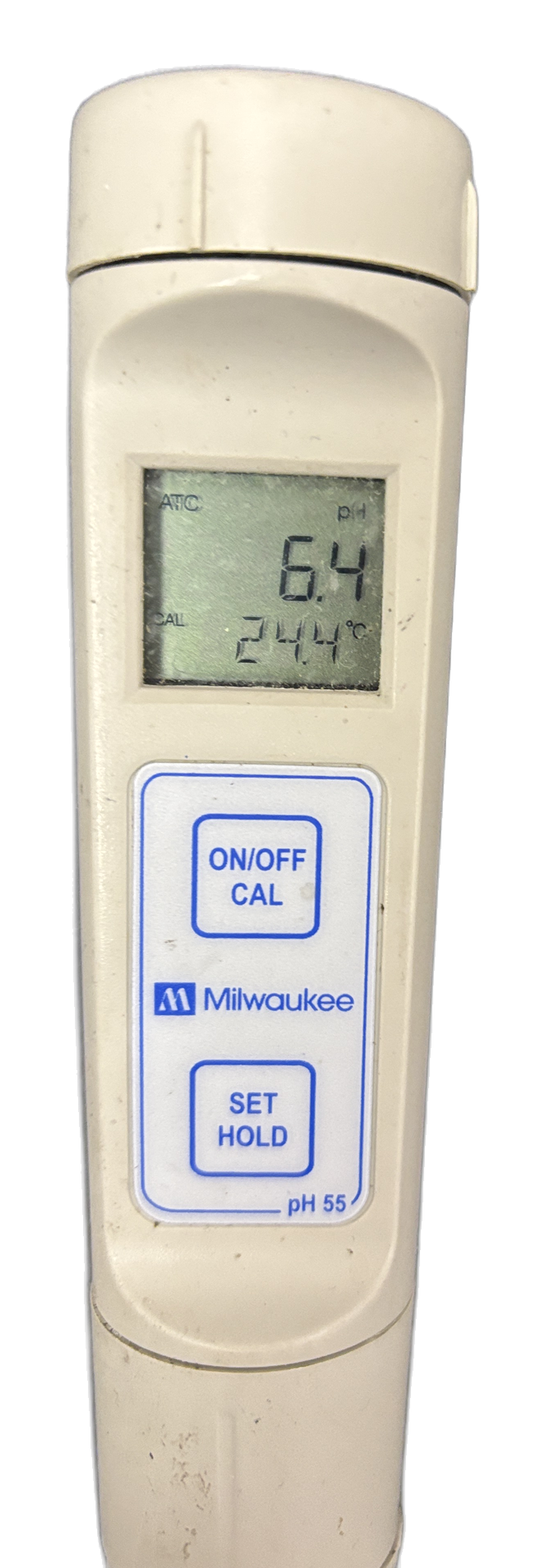 Milwaukee Instruments pH55 Waterproof pH Temperature Tester Pen ATC - Powers On