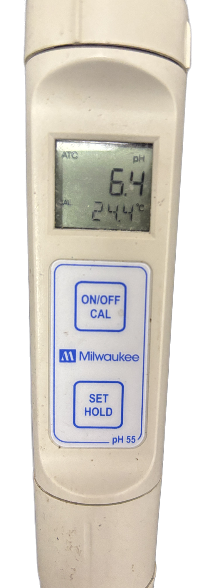 Milwaukee Instruments pH55 Waterproof pH Temperature Tester Pen ATC - Powers On