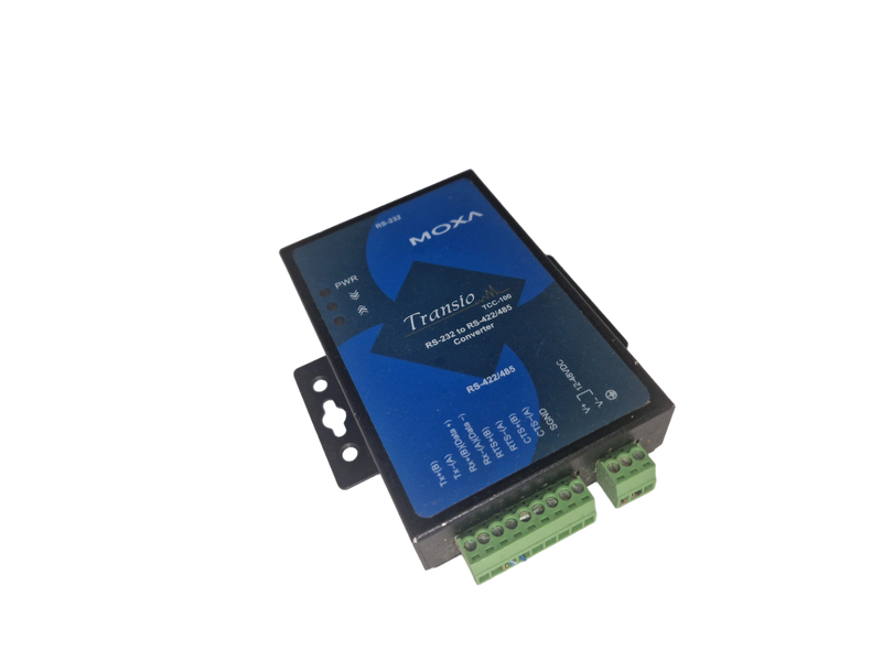 MOXA TCC-100 V2.2 RS232 to RS422/485 DIN-Rail mountable serial converter