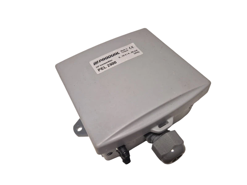 Produal PEL 2500 Differential pressure transmitter air with 8 different pressure ranges 0-10V