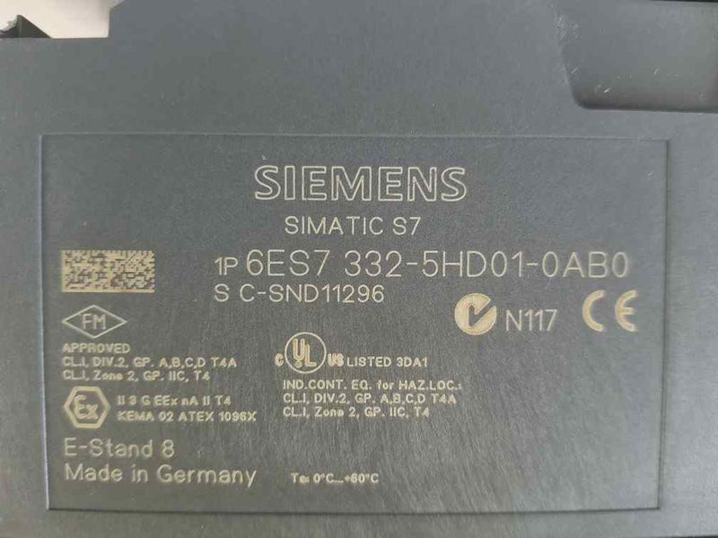 Siemens Simatic S7-300 Analog I/O Module Bundle — 2x 6ES7 335-7HG01-0AB0, 2x 6ES7 332-5HD01-0AB0, 2x 6ES7 331-7KF02-0AB0 (6 Modules Total)