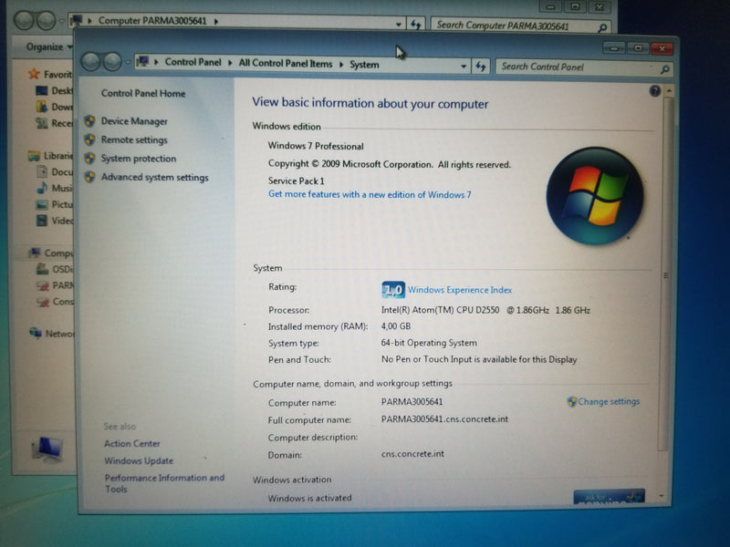 Industrial PC Teito 19"" Pancel Intel CPU D2550 4GB 300Gb Touch Screen Win 7 Pro RS232