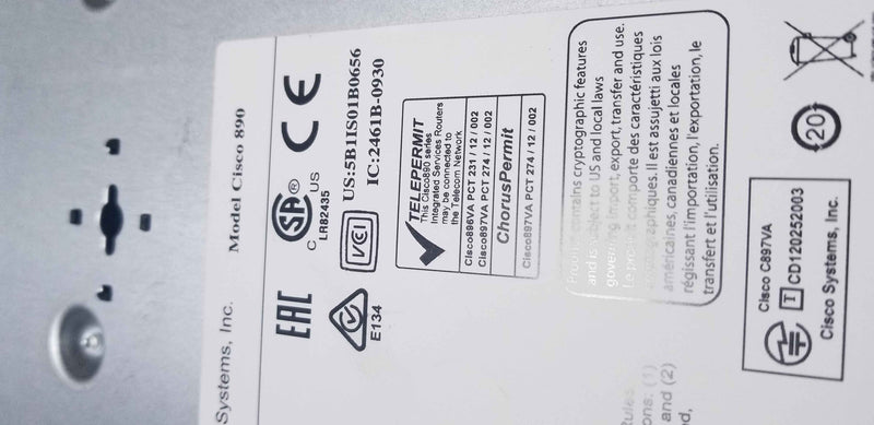 Cisco 890 Series 897VA C897VA-K9 V01 with OEM PSU