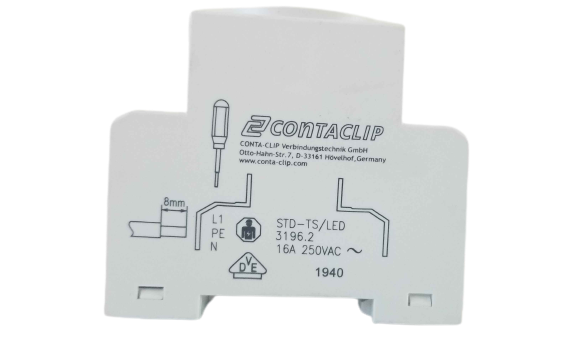 Contaclip STD-TS/LED 3196/2 16A 250VAC Switchgear cabinet socket with LED