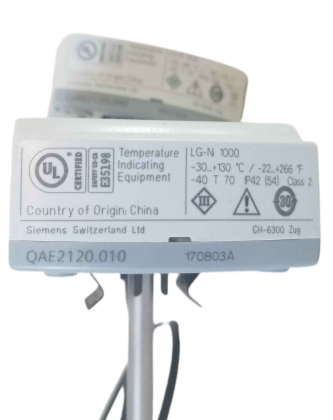 SIEMENS  QAE2120.010 Immersion temperature sensor 100 mm LG Ni1000, with protection pocket