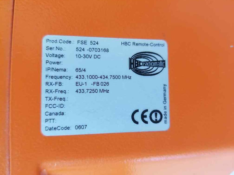 HBC RADIOMATIC Spectrum 3 Crane Remote Control + Receiver FS 524 + 2 Batteries with charger