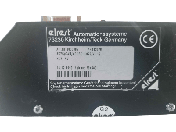 Elrest 73230 Automationssysteme 1050303 ASYS/CAN/M3/ISO11898/V1.12