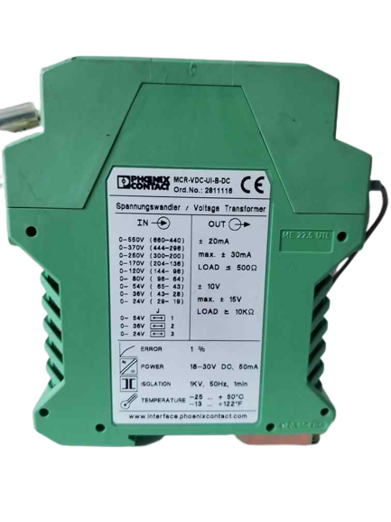 Phonenix Contact MCR=VDC-UI-B-DC voltage Measuring transducer