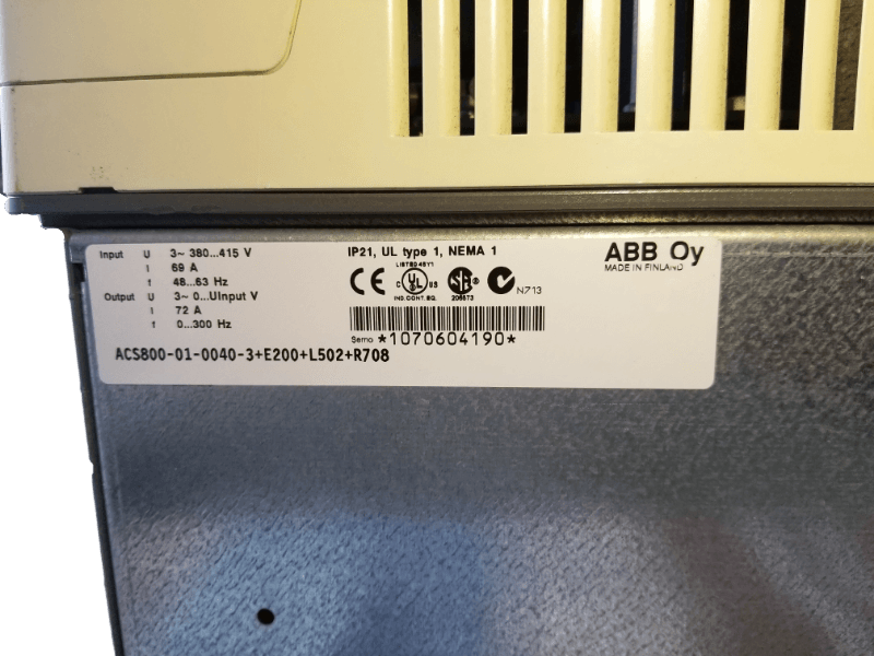 ABB VFD Drive ACS800-01-0040-3+E200 37KW wall mounted drive