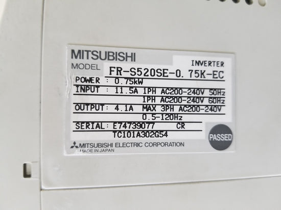 Mitsubishi Inverter S500 FR-S520SE-0.75k-EC 0.75kw