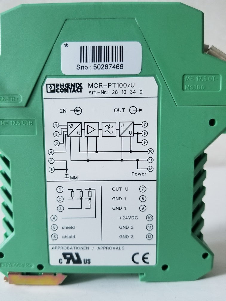Phoenix contact MCR-PT100/U temperature measurement sensor