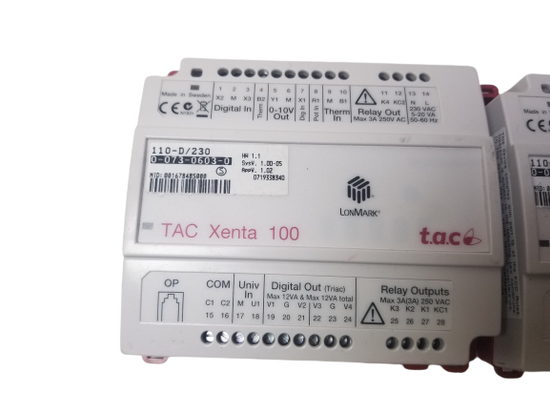 Tac Controller Schneider Electric TAC Xenta 110-D/230 LonMark Dual Zone Controller