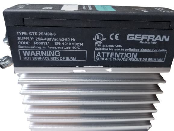 Gefran GTS 25A/480-0 VAC AC1 50/60 Hz
