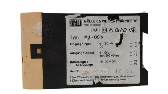 MULLER & WEIGERT MU-GS/s ISOLATION TRANSDUCER for PROCESS CONTROL