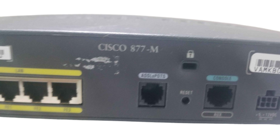 Cisco 877-M K9 ADSL Router [Complete set with PSU, 4x Ethernet, console cables]