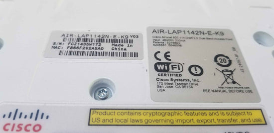 Cisco Aironet 1142N Dual Band Access Point AIR-LAP1142N-E-K9 Incl. Wall Mount-
