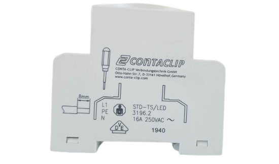 Contaclip STD-TS/LED 3196/2 16A 250VAC Switchgear cabinet socket with LED