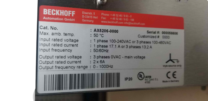 Beckhoff AX5206-0000 Digital Compact Servo