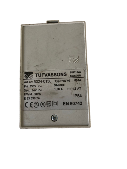 Tufvassons Power Transformer 230VAC , output : 25VAC, Artnr: 6024-0139