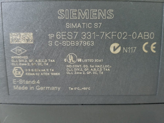 Siemens 6ES7 331-7KF02-0AB0 PLC Analogue Input Module