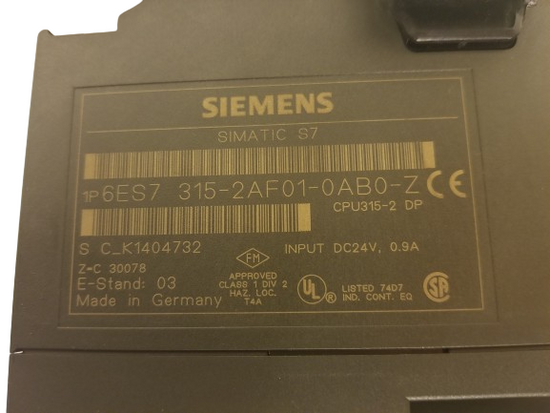 Siemens  315-2 DP 6ES7 315-2AF01-0AB0 CPU