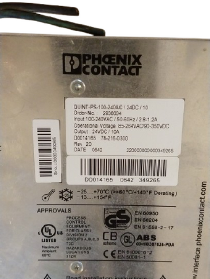 Phoenix Contact Power Supply quint-PS-100-240AC Power Supply 
